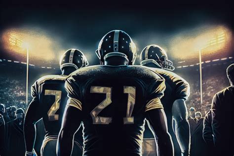 Premium Ai Image American Football Players Enter The Stadium Field