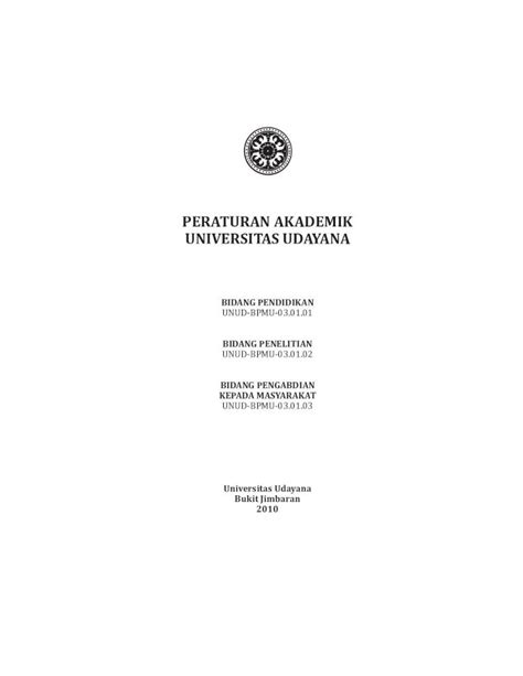 PDF PERATURAN AKADEMIK UNIVERSITAS UDAYANA Akademik Bagi Para Dosen