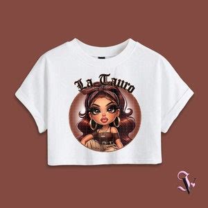 La Tauro Chicana Chola Zodiac Chibi Style Latina Shirt PNG For DTF Iron On Print Sublimation