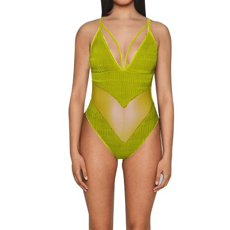 ANINEO Women Swimwear Mesh Bikini Sexy Backless V Neck Bikini Soft Hawaii Summer Tropical