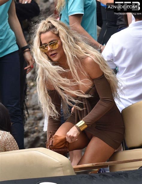 Khloe Kardashian Sexy Seen Showing Off Her Hot Cleavage And Panties In Portofino Aznude