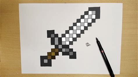 How To Draw A Minecraft Sword