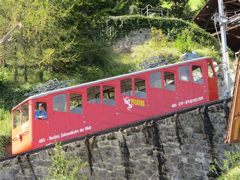 Steepest Cogwheel Train In The World Enroute To Mt Pilatus Photo