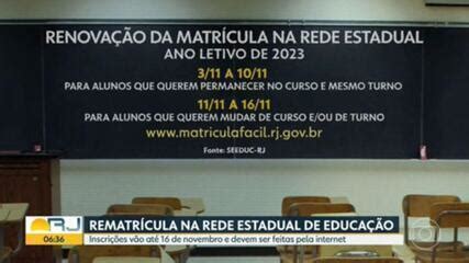 Rede estadual do RJ abre renovação de matrícula para 2023 veja como