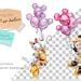 Hot Air Balloon Happy Birthday Minnie Mickey Mouse Daisy Donald Goofy Sublimation Design