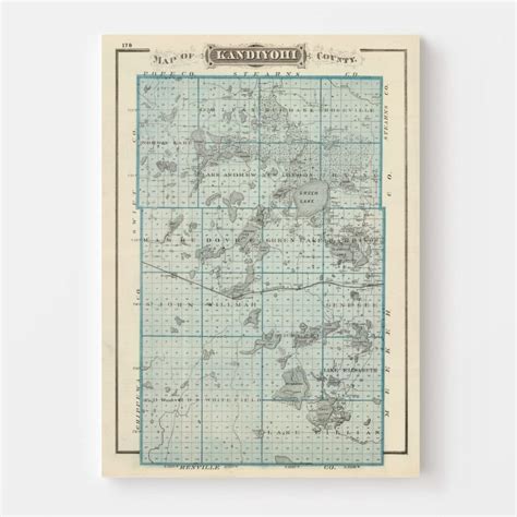 Vintage Map Of Kandiyohi County Minnesota By Ted S Vintage Art