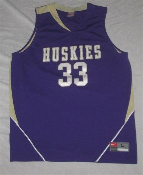 Nike Washington Huskies NCAA Basketball Jersey L large Steve Hawes 33 ...