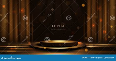 Elegant Golden Scene Vertical Glowing With Lighting Effect Sparkle On