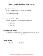 Understanding Limits And Continuity Theorems And Definitions Course Hero