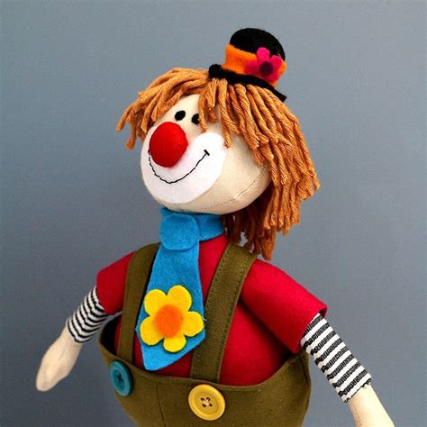 Full Of Fun Bright And Cheerful This Clown Soft Doll Will Stand Quite