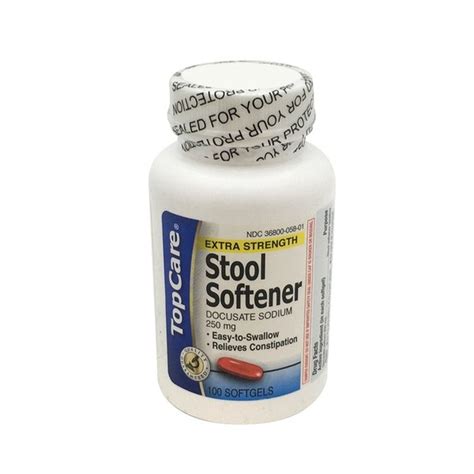 Top Care Extra Strength Stool Softener Docusate Sodium 250 Mg Easy To