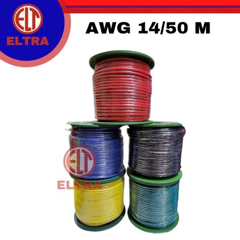 Jual Kabel Awg 14 50 Meter Roll Cable Serabut Putih Tembaga Lapis