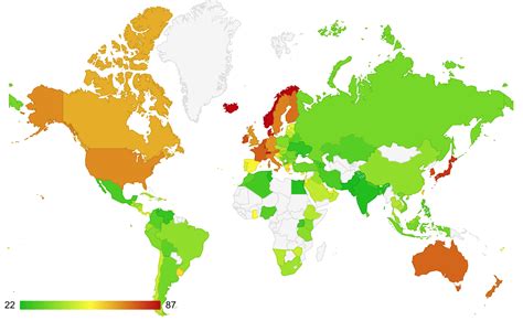 Cost of Living Index for Country 2018 Mid-Year : MapPorn