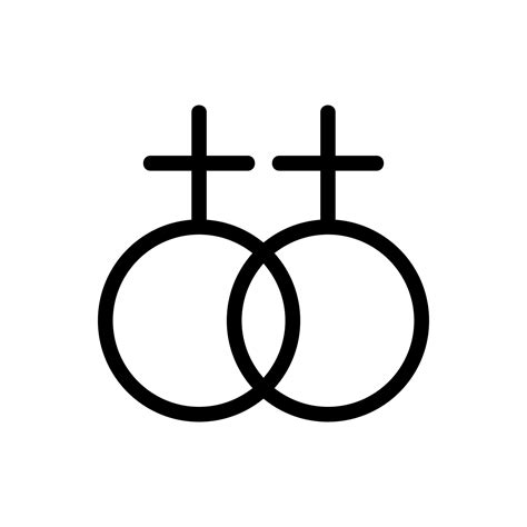 Same Sex Marriage Icon Vector Isolated Contour Symbol Illustration