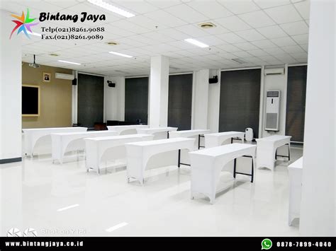 Sewa Meja Ibm Size Cover Putih Ketat Acara Seminar Pusat Sewa