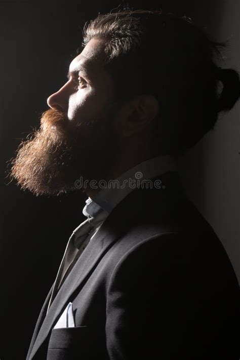 Perfil Do Macho Sombra Homem Barbudo Barba Barbuda Gay Conceito De Barbearia Bigode