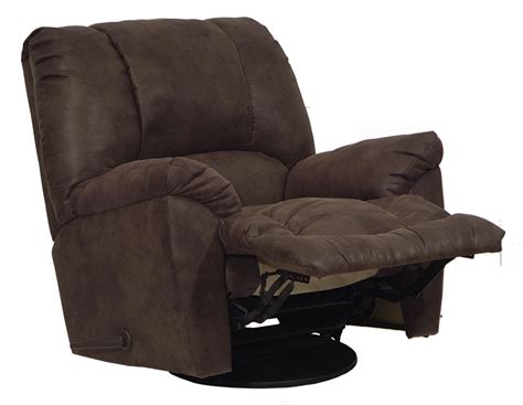 Goliath Chaise Swivel Glider Recliner In Chocolate Microfiber By Catnapper 4611 5 C