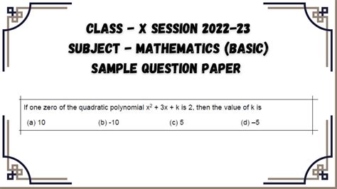 If One Zero Of The Quadratic Polynomial X X K Is Then The