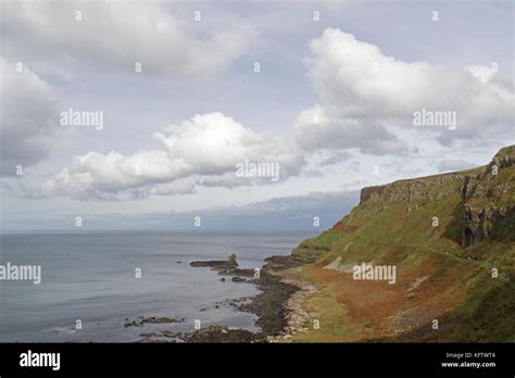Cliffs Giants Causeway Bushmills Co Antrim Northern Ireland Stock