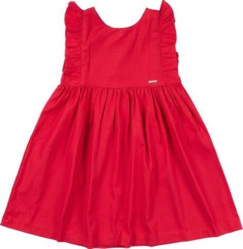 Vestido Infantil Menina Babado Algod O Vermelho Vrasalon Since