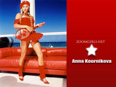 Anna Kournikova Sexy Blonde Tennis Player And Model In Red Miniskirt