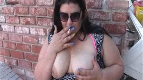 The Best BBW SSBBWS Juicy Jazmynne Is Enjoying A Cigarette Outside In Tiny Shorts