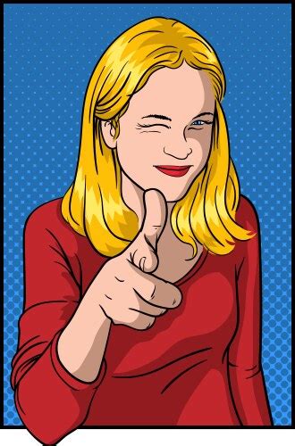 Sexy Blonde Woman Comic Pop Art Twinkle With One Vector Image