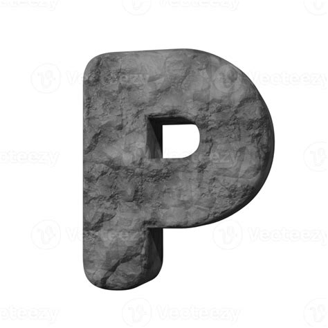 Stone Text Effect Letter P 3d Render 16316827 Png