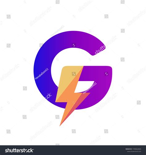 Letter G Lightning Vector Logo Design Stock Vector (Royalty Free ...