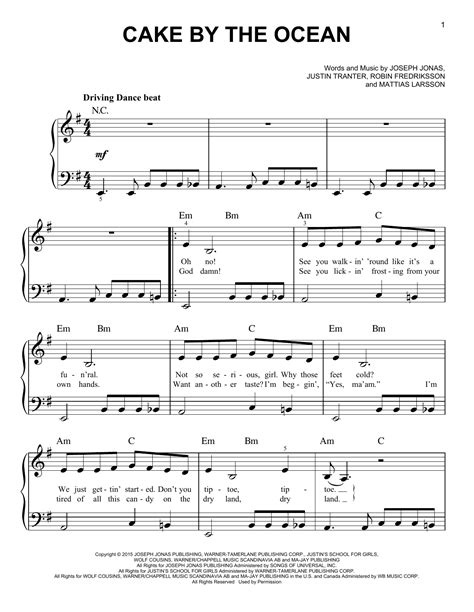 Cake By The Ocean Sheet Music Direct