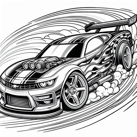 Desenho Din Mico De Carro Hot Wheels Para Colorir Pintar E Colorir