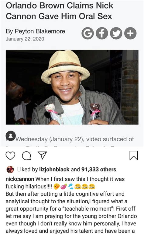 Nick Cannon Responds After Actor Orlando Brown Claimed He Gave Him Oral Sex