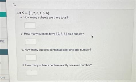 Solved Let S A How Many Subsets Are Chegg