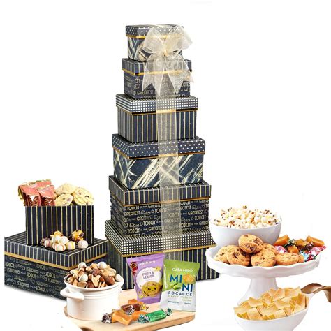 Broadway Basketeers Gourmet Food T Basket 6 Box Tower