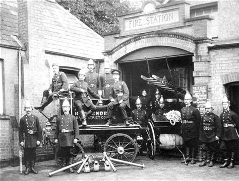 Photothe Brigade Outside The Fire Station Early 1900s With An Old