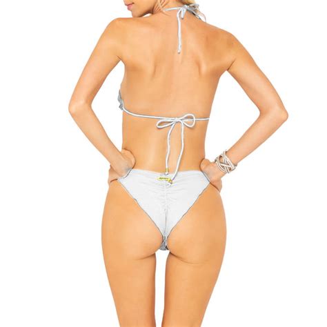 GIVENESS TRIANGLE BIKINI WITH TIES Woman White Mascheroni Store