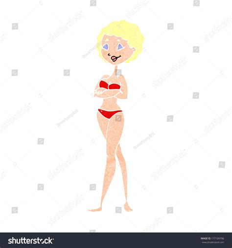 Cartoon Retro Woman Bikini