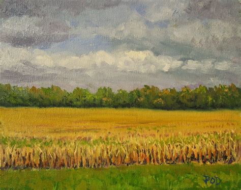 Corn Field Painting at PaintingValley.com | Explore collection of Corn ...