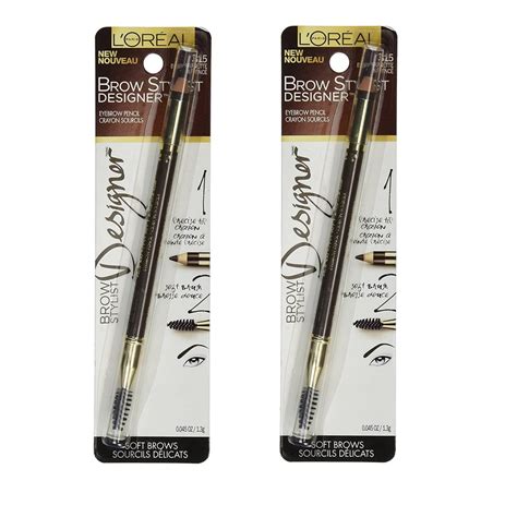 L Oreal Paris Brow Stylist Designer Eyebrow Pencil Dark Brunette Pack Of Walmart