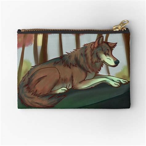 European Wolf Zipper Pouch By Thekohakudragon Redbubble Wolf