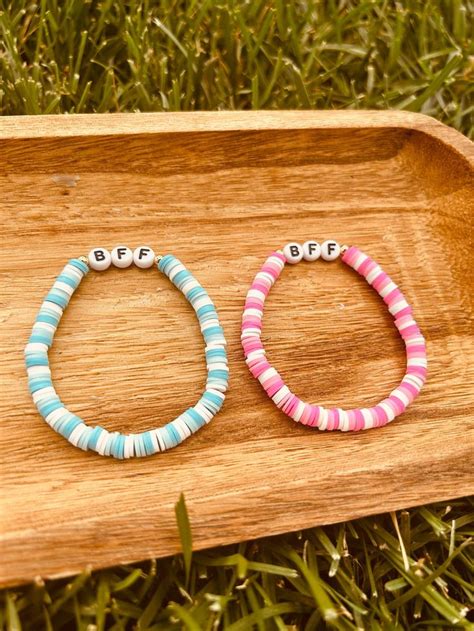 Bff Bracelets Preppy Bracelets Heishi Beaded Bracelets Handmade Jewelry Cute Custom T