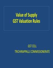 Understanding The Value Of Supply In Gst Valuation Rules And Course Hero