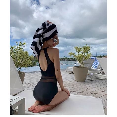 Đủ size QCCC Đen trắng Bikini áo tắm đồ bơi liền đen một mảnh che bụng phối ren eo ngực cực