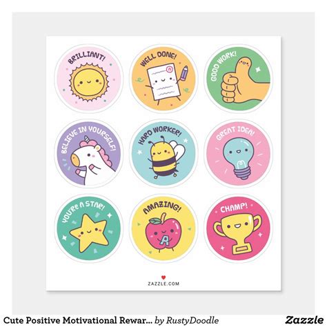 Cute Positive Motivational Reward Stickers Zazzle Artofit