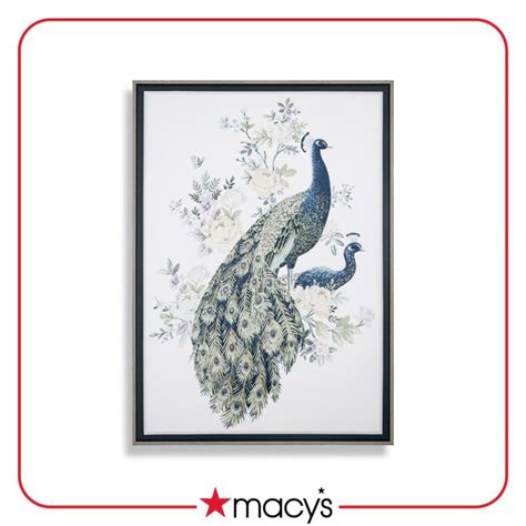 Laura Ashley Belvedere Framed Canvas Wall Art Peacock Wall Art