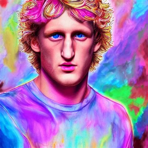 An Extremely Psychedelic Portrait Of Logan Paul Lsd Stable