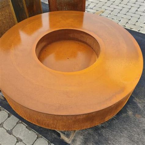 Outdoor Round Shape Wood Burning Corten Steel Fire Pit For Backyard