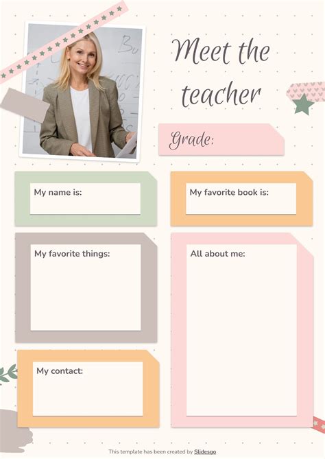 All About Me Template Teacher