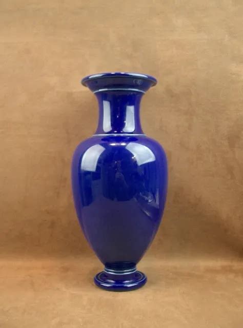 GRAND VASE BALUSTRE En Porcelaine De Sevres Bleu De Four EUR 220 00