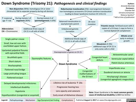 Down Syndrome (Trisomy 21): Pathogenesis and clinical findings
